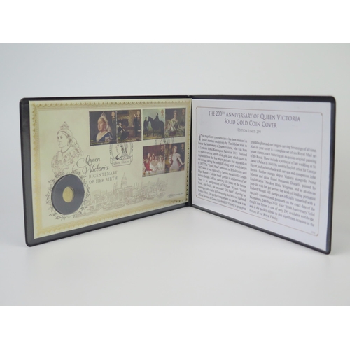 784 - A Jubilee Mint 200th Anniversary of Queen Victoria Solid Gold Coin Cover, with COA Ltd. Ed. 299 and ... 