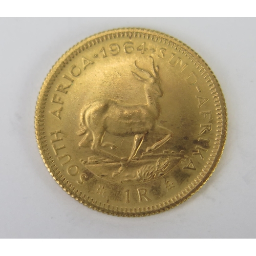 786 - A South Africa 1 Rand Gold Coin 1964