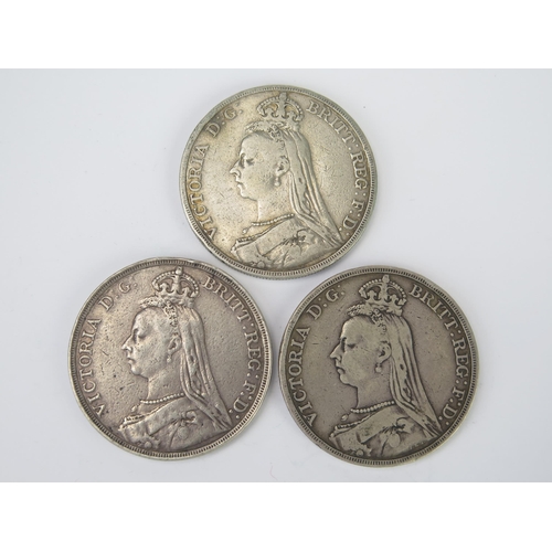 790 - Three Victorian Silver Crowns _ 1887, 1889 & 1890