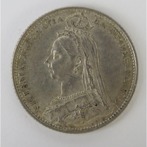 796 - A Victorian Silver Sixpence 1887