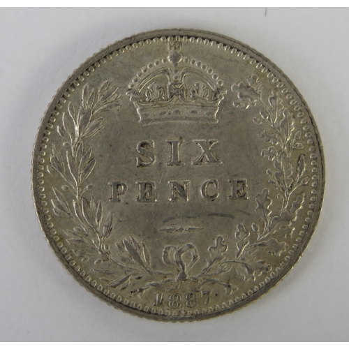 796 - A Victorian Silver Sixpence 1887