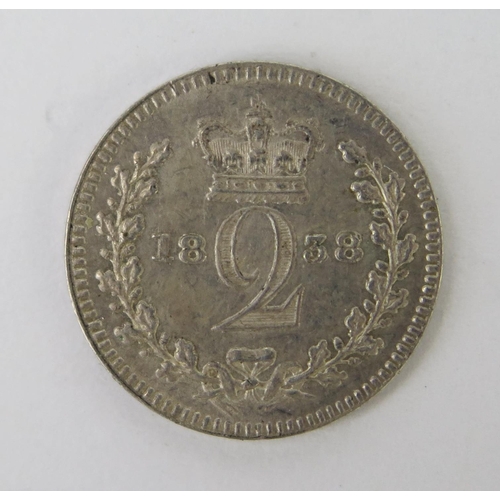 797 - A Victorian Silver Maundy Twopence 1838