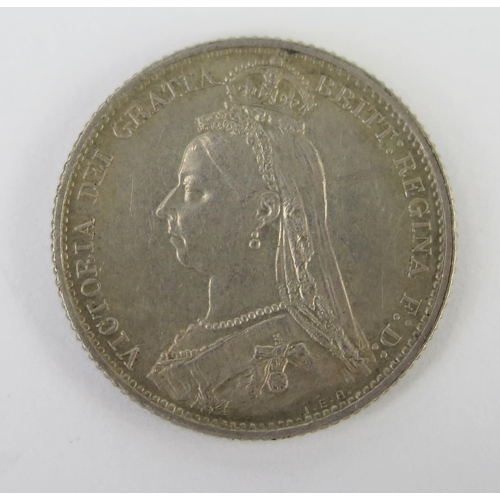 798 - A Victorian Silver Sixpence 1887