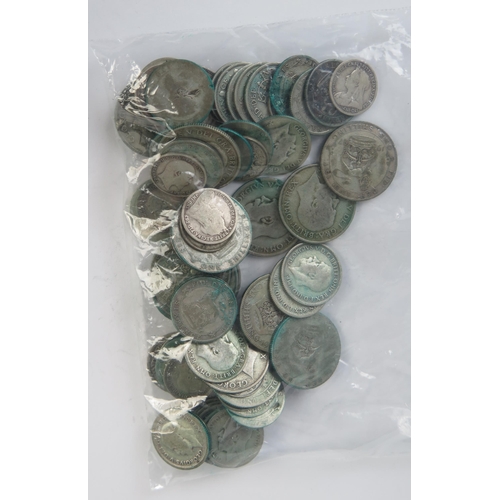 813 - A Collection of Victorian and later  .925 and .500 Silver Coins including shillings, sixpences and t... 