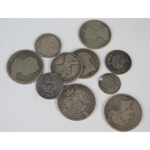 815 - A Victorian Silver Shilling 1995 and other George III and later silver coins, 90g