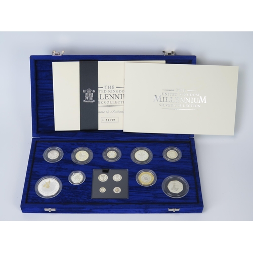 824 - A Royal Mint Millenium Silver Collection Thirteen Coin Set, boxed with COA No. 11079