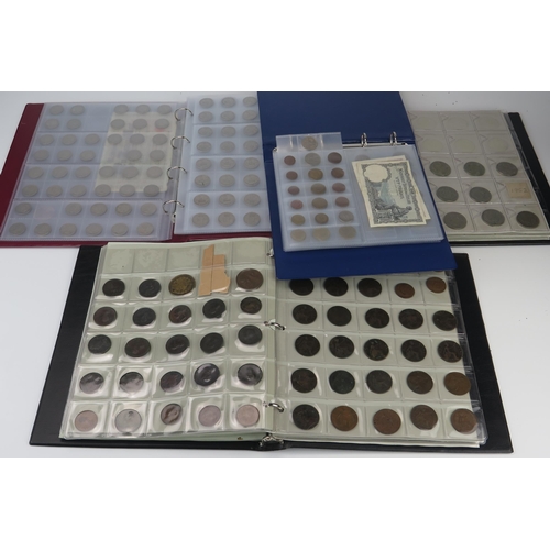 834 - Four Albums of Coins including Victorian and later Pennies, cartwheel pennies and twopence coins, co... 