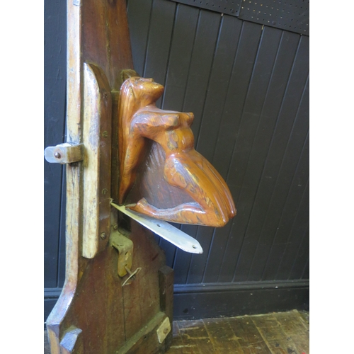 906 - A Ships bowsprit, mounted with a female nude figurehead, overall height 122cm.