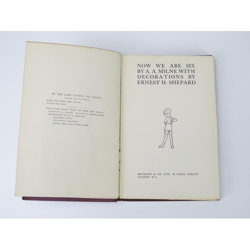 923A - MILNE, Alan Alexander - Now We Are Six, first edition, illustrated by Ernest Shepard, original burgu... 