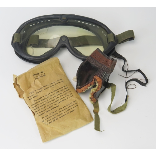 942 - An American type IV pair of goggles M-1943 in original paper envelope and a pair of American type 1 ... 