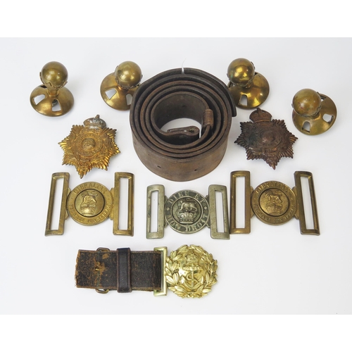 956 - A collection of assorted belt buckles including Royal Marines, Royal Navy, Royal Marine helmet badge... 