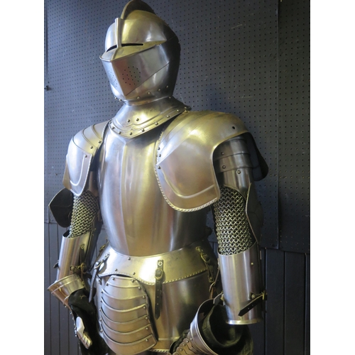 961 - A replica late 15th/early 16th century full size steel suit of English armour, fully articulated and... 