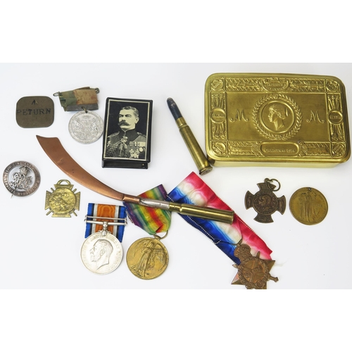 964 - Three World War One medals to different recipients includes. 1914-15 Star, War and Victory Medals, a... 