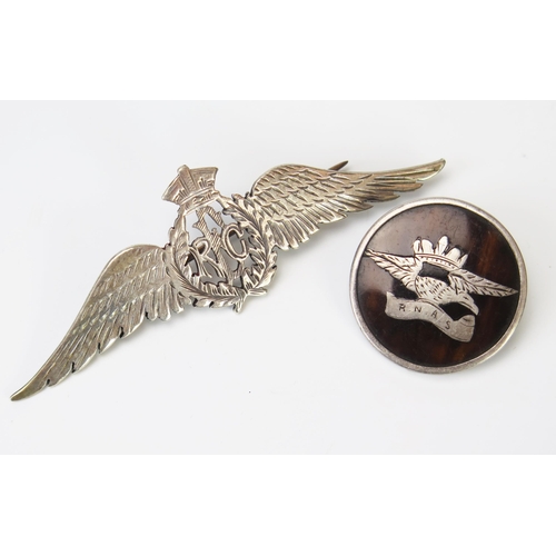 969 - A silver RAF sweetheart brooch and an RNAS circular brooch.