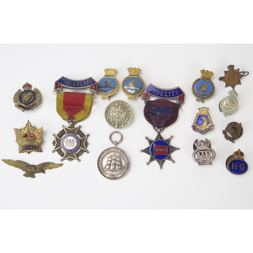 970 - Assorted Royal Navy Temperance Society lapel badges, together with other naval lapel badges.