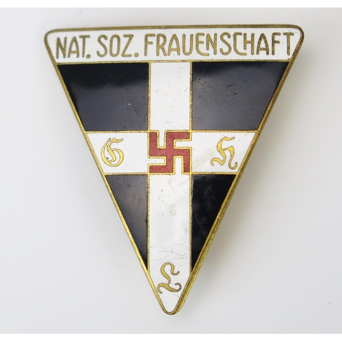 971 - A Third Reich period National Socialist Woman's League gilt and enamel membership badge, marked RMZ ... 