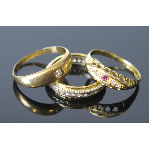 98 - A Victorian 18ct Gold and Diamond Gypsy Ring (c. 2.2mm stone, size N.75, 2.7g, Chester 1894), antiqu... 