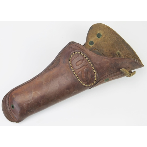 997 - An American World War One period Perkins Cambell stitched leather holster, stamped Perkins Cambell, ... 