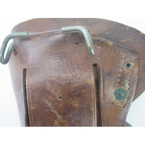 997 - An American World War One period Perkins Cambell stitched leather holster, stamped Perkins Cambell, ... 