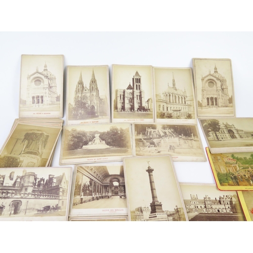 854 - A collection of late 19th/early 20th century French photographic cards, including the Paris fire of ... 