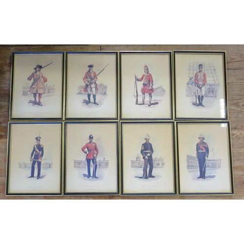 1006A - A collection of eight military prints after Charles Stadden depicting assorted Royal Marine uniforms... 