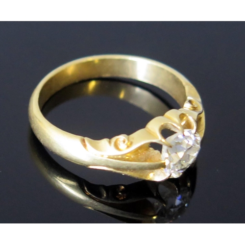 44 - An Exceptional Antique Gent's Diamond Solitaire Ring in an 18ct Gold Setting, the c. 6.8mm(diam.) x ... 