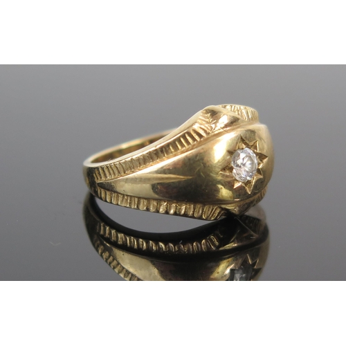 108 - A 9ct Gold and White Stone Ring, size N.5, 5.8g