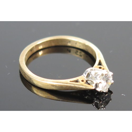 112 - A 9ct Gold and Diamond Solitaire Ring, .25ct, size L.75, 2.4g