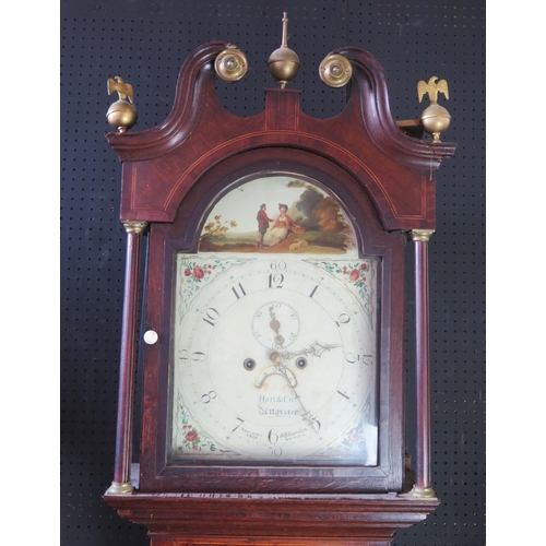 1312 - Hart & Co, Uttoxeter, a late 18th/early19th century oak and crossbanded longcase clock, the arched h... 