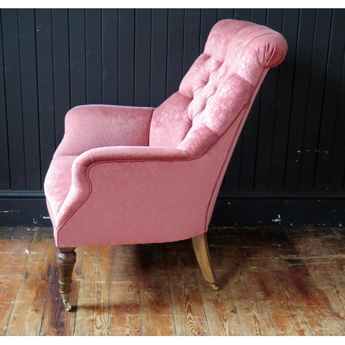 1329 - A Brights of Nettlebed 19th century style fully upholstered armchair, with padded button-down back p... 