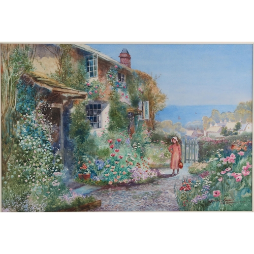 1370 - Arthur Wilkinson, 'A Clovelly Cottage' watercolour, signed and dated 1898, mounted, framed and glaze... 