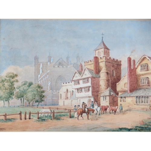 1373 - George Townsend (1813-1894) The Church of St. Mary Major, Exeter, 1797, watercolour signed and dated... 