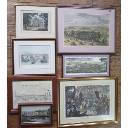 1378 - Various assorted prints and engraving of views and scenes of Exeter, all framed and glazed (a lot).