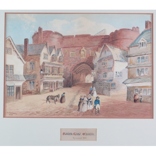 1379 - George Townsend (1813-1894) a set of four watercolours, North Gate, South Gate, West Gate and East G... 