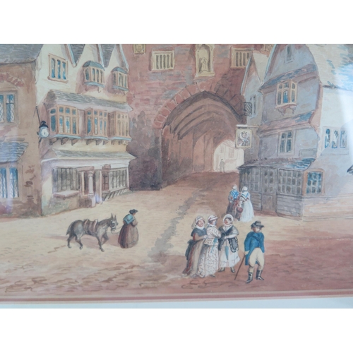 1379 - George Townsend (1813-1894) a set of four watercolours, North Gate, South Gate, West Gate and East G... 