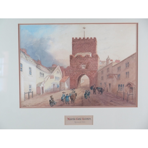 1379 - George Townsend (1813-1894) a set of four watercolours, North Gate, South Gate, West Gate and East G... 