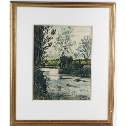 1401 - Thomas Vilsham, The White Water, watercolour, signed and dated 1954, F & G, 30x 24cm