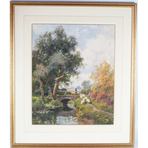 1408 - Earnest William Haslehurst (1866-1949), Springtime, watercolour, 69x60cm including glazed frame