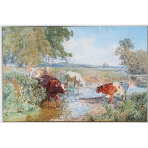 1410 - Charles Collins, R.B.A. (1851-1921), The Shaded Stream, watercolour, 76x59cm including glazed frame.... 