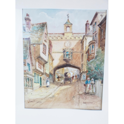 1411 - Charles Edward Hannaford (1863 - 1955), Pair of Watercolours _ Fore St. Totnes and Fosse St. Dartmou... 