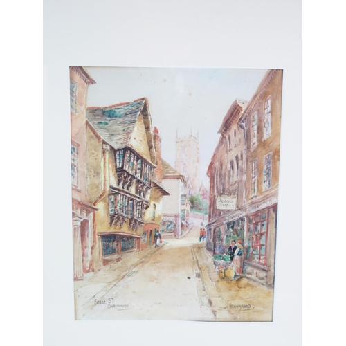 1411 - Charles Edward Hannaford (1863 - 1955), Pair of Watercolours _ Fore St. Totnes and Fosse St. Dartmou... 