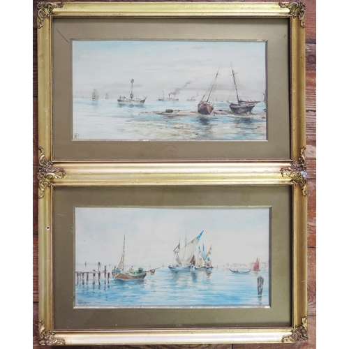 1415 - Edward Parrini, A Pair of Maritime Scenes, watercolour, framed & glazed, 44x28cm