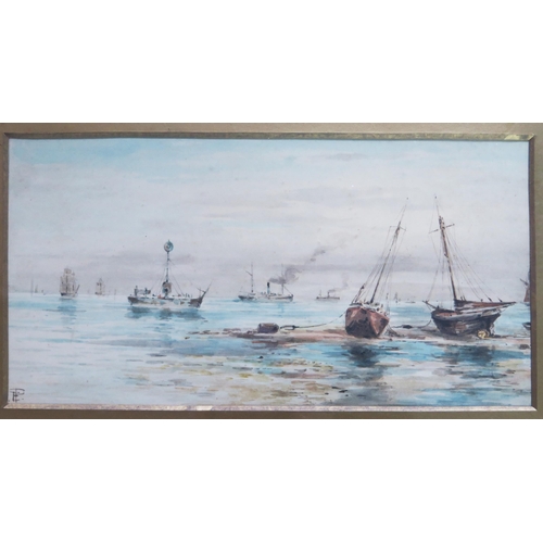 1415 - Edward Parrini, A Pair of Maritime Scenes, watercolour, framed & glazed, 44x28cm