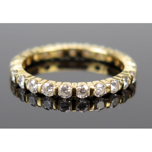 62 - An 18ct Gold and Diamond Full Eternity Ring, c. 2.2mm stones, L.5, 2.1g