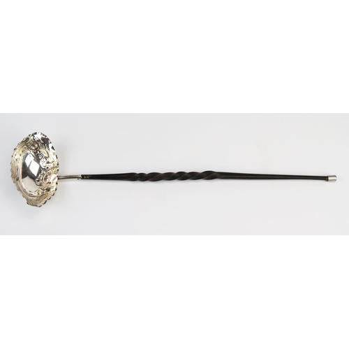 719 - A Victorian silver oval toddy ladle, maker Aitkin Brothers, Sheffield, 1892, in the Georgian style w... 