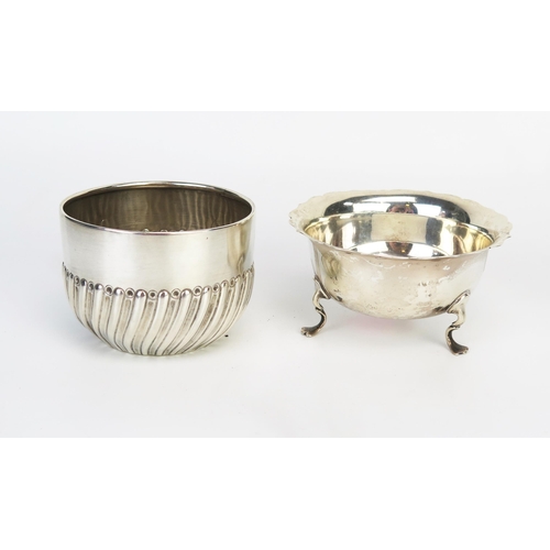 725 - A Victorian silver circular sugar basin, maker Charles Stewart Harris, London,1888, with half reeded... 