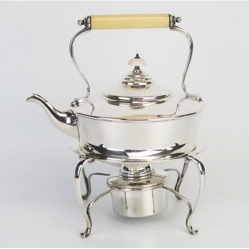 738 - A George V silver tea kettle , stand and burner, maker William Hutton & Sons Ltd, Sheffield, 1928, o... 