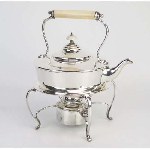 738 - A George V silver tea kettle , stand and burner, maker William Hutton & Sons Ltd, Sheffield, 1928, o... 