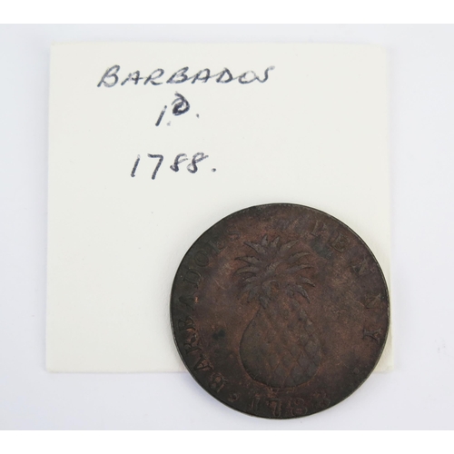 809 - Barbados 1788 penny token.