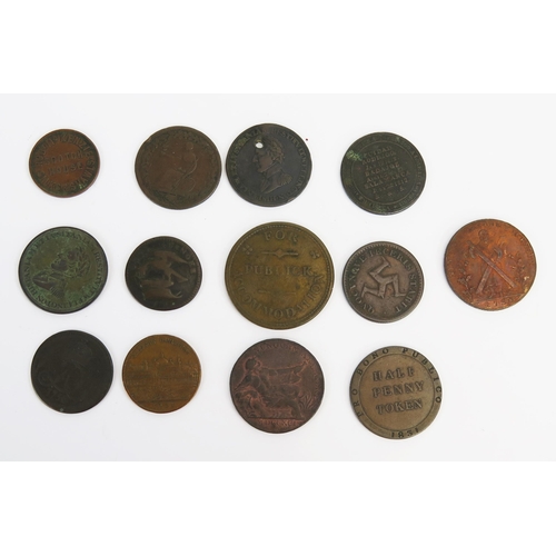 815 - Isle of Man 1830 penny, 1733/1758/1811/1830/1831 halfpenny tokens with four Scottish tokens and four... 